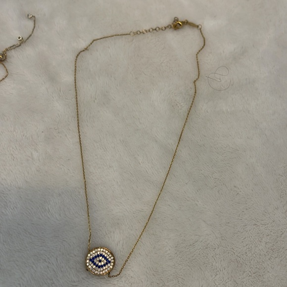 Costume evil eye necklace with similar style bracelet set - Picture 4 of 4